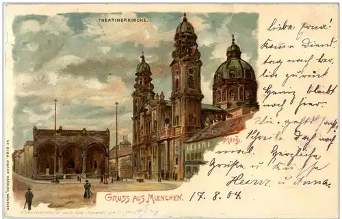 Gruss aus München - Litho - Künstlerkarte Münch -125804