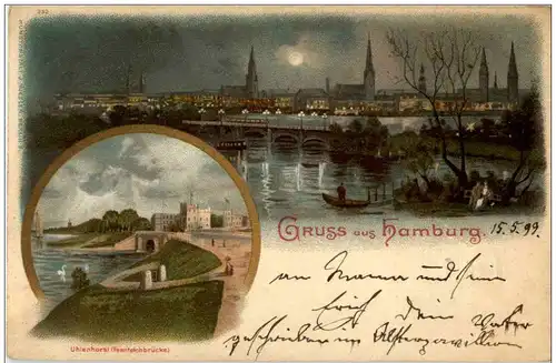 Gruss aus Hamburg - Litho -125996