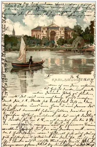 Karlsruhe - Litho - Künstlerkarte K. Mutter -125094