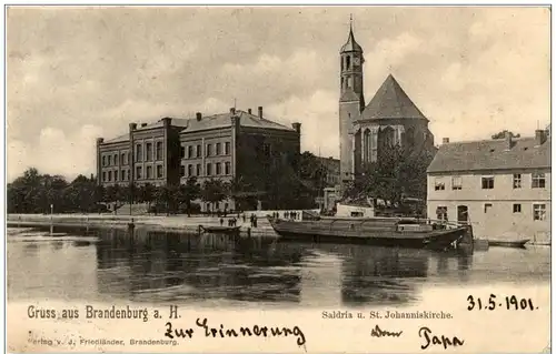 Gruss aus Brandenburg a H. - Saldria u St. Johanniskirche -126136