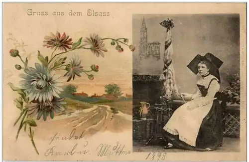 Gruss aus dem Elsass - Litho -124140