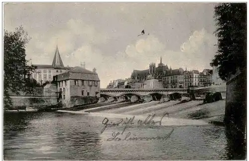 Metz - Jungfernwehr und Mittelbrücke -126848
