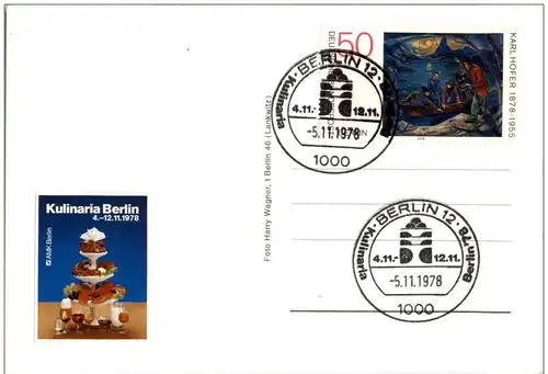 Berlin - Kulinaria 1978 mit sonderstempel -127130