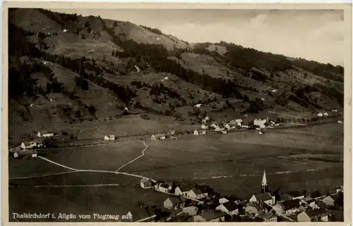 Oberstaufen, Allgäu, Thalkirchdorf vom Flugzeug aus -340668