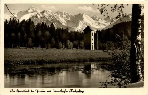 Fischen, Allgäu, am Grundbach mit oberstdorfer hochgebirge -340708