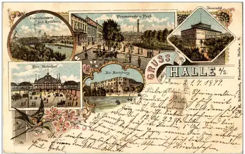 Gruss aus Halle - Litho -125668