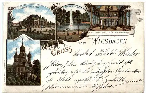 Gruss aus Wiesbaden - Litho -125712