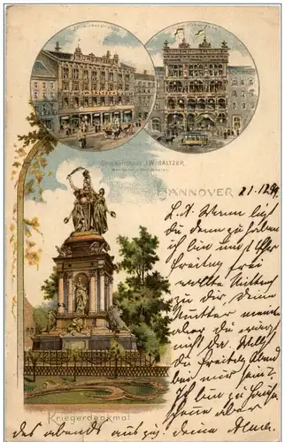 Hannover - Geschäftshaus JW Saltzer - Litho -125800