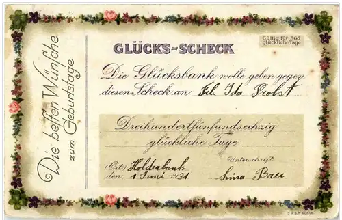 Geburtstag - Glücks Scheck -128090