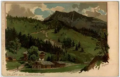 Valepp mit Sonnwendjoch - Litho - Künstlerkarte Krämer -125892