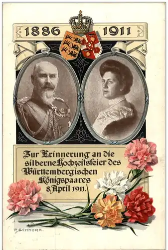 Zur Erinnerung an die Silberne Hochzeit des Württembergischen Königspaares 1911 -128630