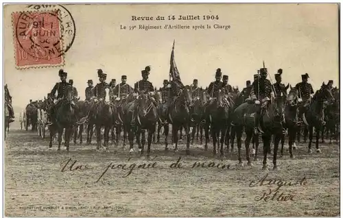 Revue du 14 Juillet 1904 - Le Regiment d Artillerie apres la Charge -128718