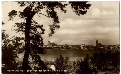 Waren Müritz - Blick von den Tannen auf der Stadt -126244