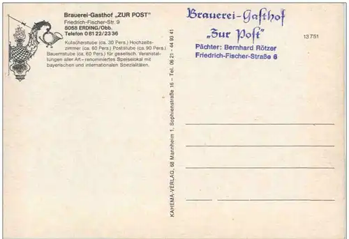 Erding - Brauerei Gasthof Zur Post -129364