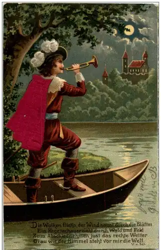 Bläser von Säckingen - Prägekarte mit Stoffumhang -127784