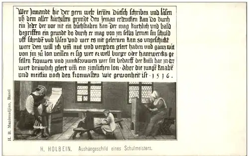 H. Holbein - Aushängeschild eines Schulmeisters -127954