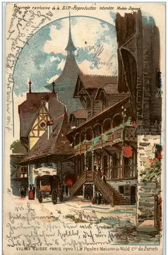 Exposition 1900 - Village Suisse - Litho -129664