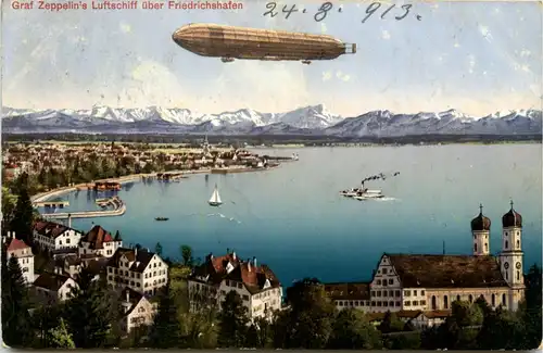 Friedrichshafen, Graf Zeppelin in voller Fahrt vom Flugzeug aus -342888