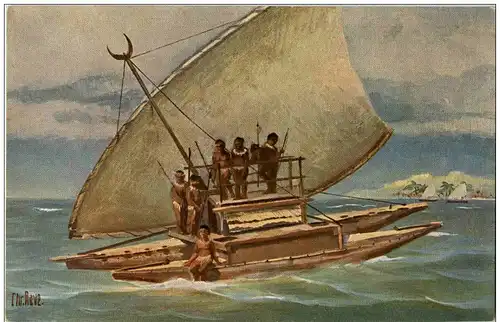 Chr. Rave - Kriegskanoe von der Insel Viti -130278