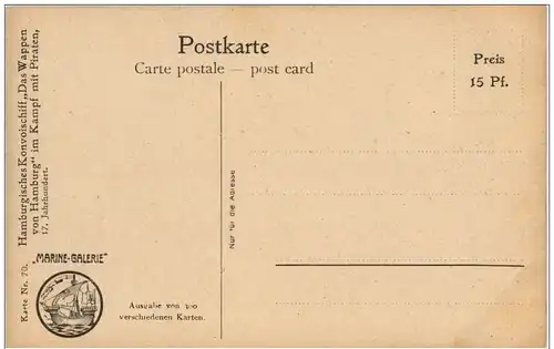 Chr. Rave - Konvoischiff Das Wappen von Hamburg im Kampf mit Piraten -130262