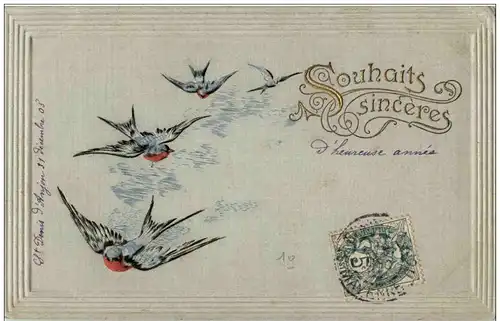 Vögel - Prägekarte -128310