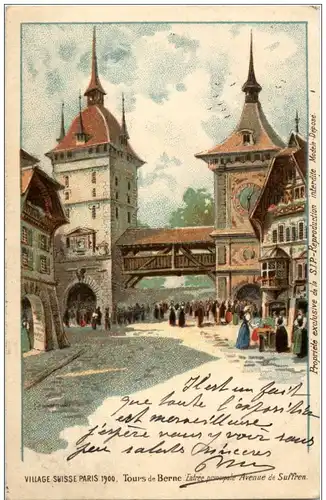 Exposition 1900 - Tours de Berne - Litho -129658