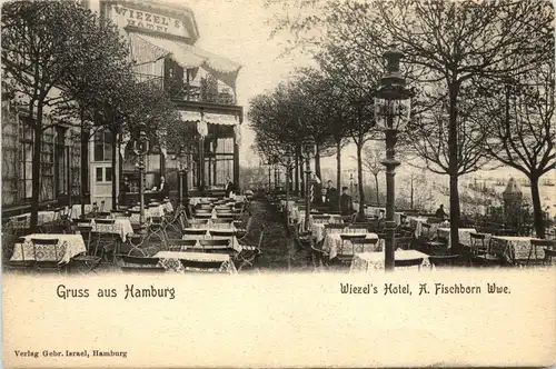 Hamburg, Grüsse, Wiezels Hotel, A. Fischborn -344048