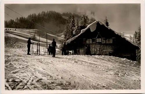 Oberstaufen, Allgäu, Steibis, Skihütte Waltners Alp mit Fluh -344108