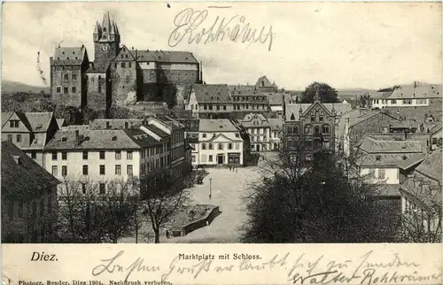 Diez, Marktplatz mit Schloss -344308