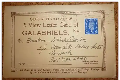 Galashiels - 6 View Letter Card -131927