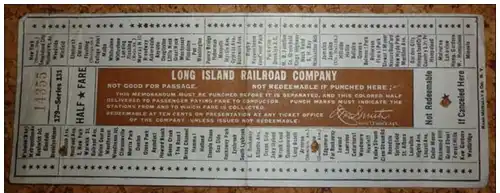 Long Island Railroad Company - Fahrkarte -131808