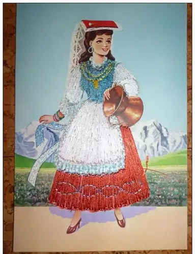 Abruzzo - costume Regionale - Bestickte Karte -131857