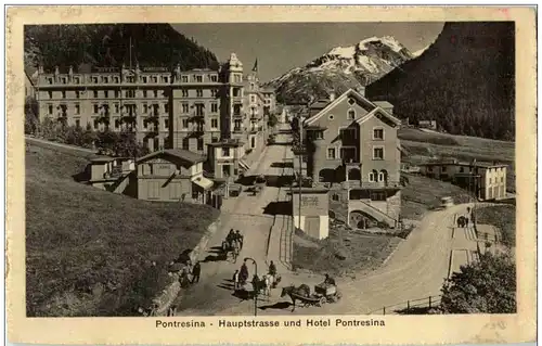 Pontresina - Hauptstrasse und Hotel -132362