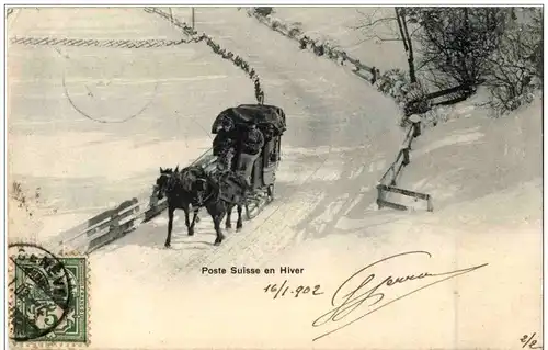Poste Suisse en Hiver - Postkutsche -132470