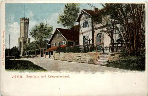 Jena, Forsthaus und Kriegerdenkmal -345348