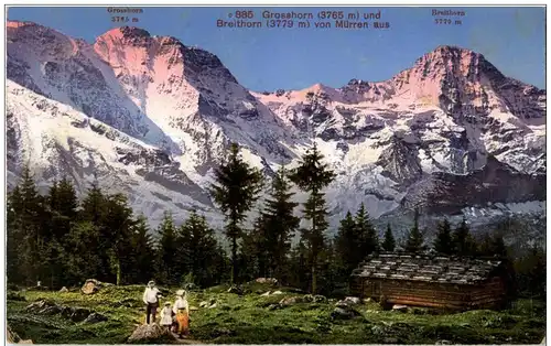 Grosshorn und Breithorn von Mürren aus -133180