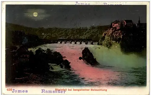 Rheinfall bei bengalischer Beleuchtung -174850