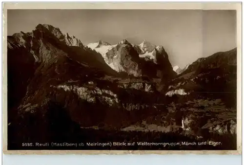 Reuti Hasliberg ob Meiringen - Blick auf Wetterhorngruppe -133200