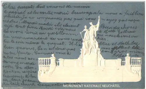 Neuchatel - Monument Nationale - Prägekarte -175174