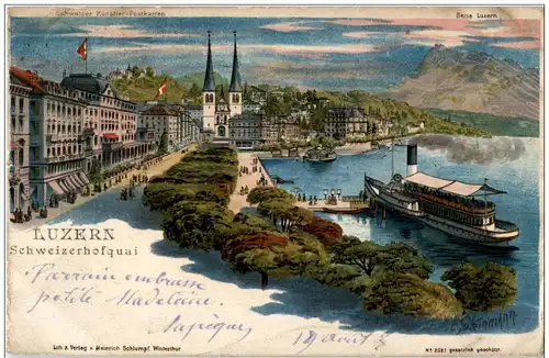 Luzern - Schweizerhofquai - Litho -134362