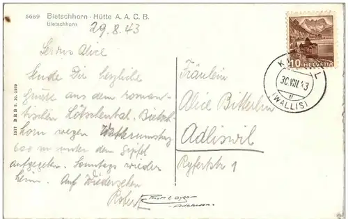 Bietschhorn Hütte - Berghütte -134162