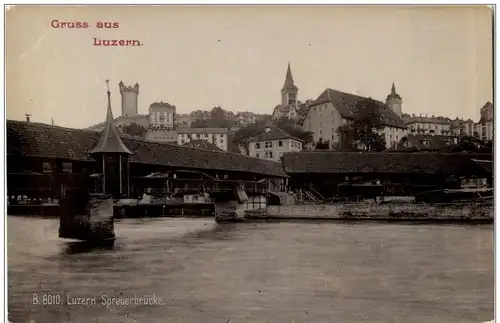 Gruss aus Luzern - Spreuerbrücke -134278