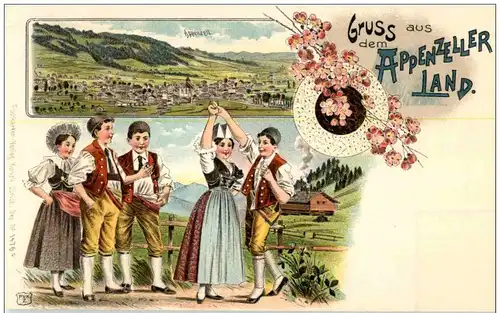 Gruss aus dem Appenzeller Land - Litho -134932