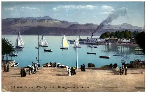 Le Port d Ouchy et les Montagnes de la Savoie -133684