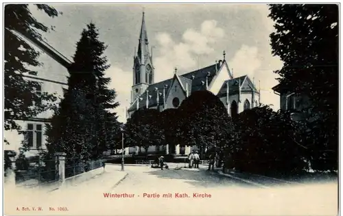 Winterthur - Partie mit Kath Kirche -135202