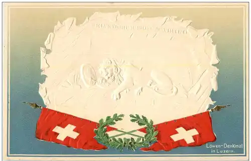 Löwen Denkmal in Luzern - Prägekarte -135142