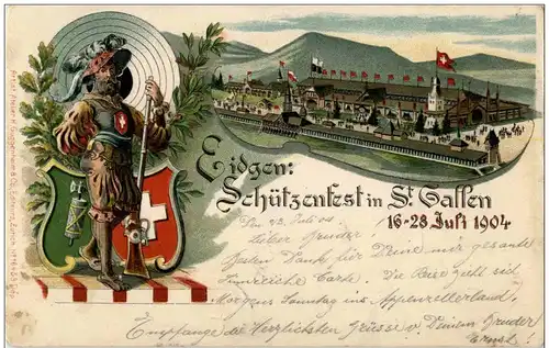 St. Gallen - Eidg. Schützenfest 1904 - Litho -135648