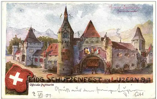 Eidg. Schützenfest in Luzern 1901 mit Sonderstempel -135148