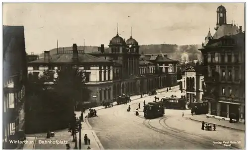 Winterthur - Bahnhofplatz mit Tram -135280