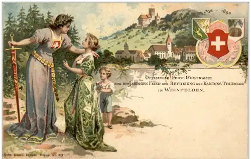 Weinfelden - 100 jährige Feier der Befreiung des Kantons Thurgau - Litho -135674